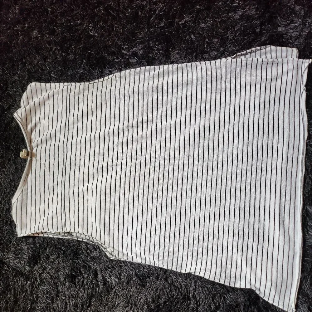 We The Free Black and White Striped Oversized Tank Top